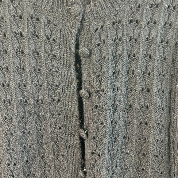 Zara Womens Pointelle Button Down Knit Cardigan Flare Lace Cuffs Whimsigoth Vibe - Picture 8 of 13